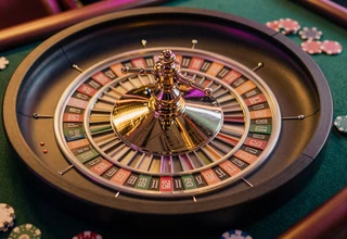 Live Roulette Tisch mit echtem Dealer und goldenem Neon-Licht bei XON Casino